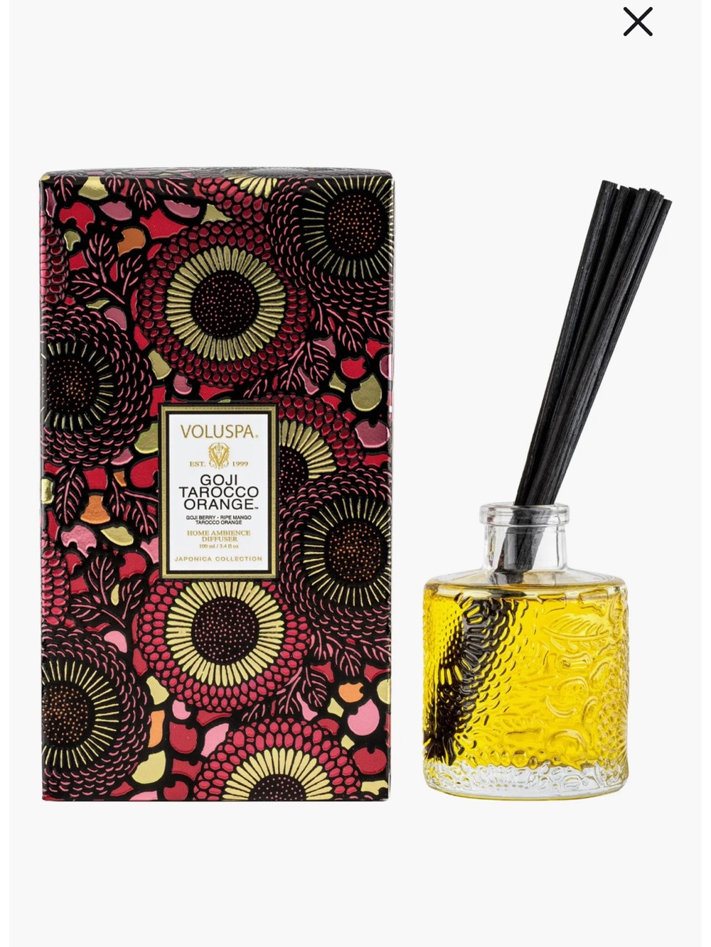 New in box, Voluspa Goji Tarocco Orange home diffuser
